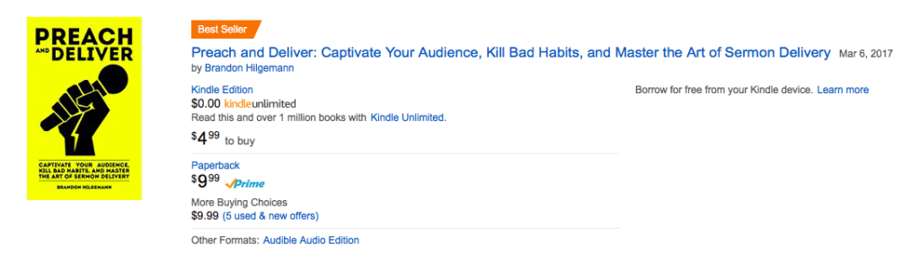 Amazon Best Seller Preach and Deliver