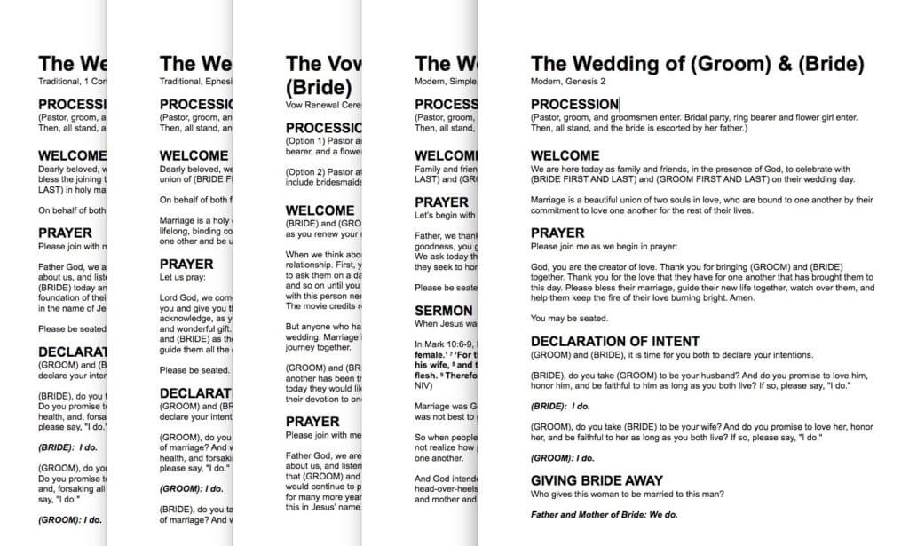 Wedding Sermon samples