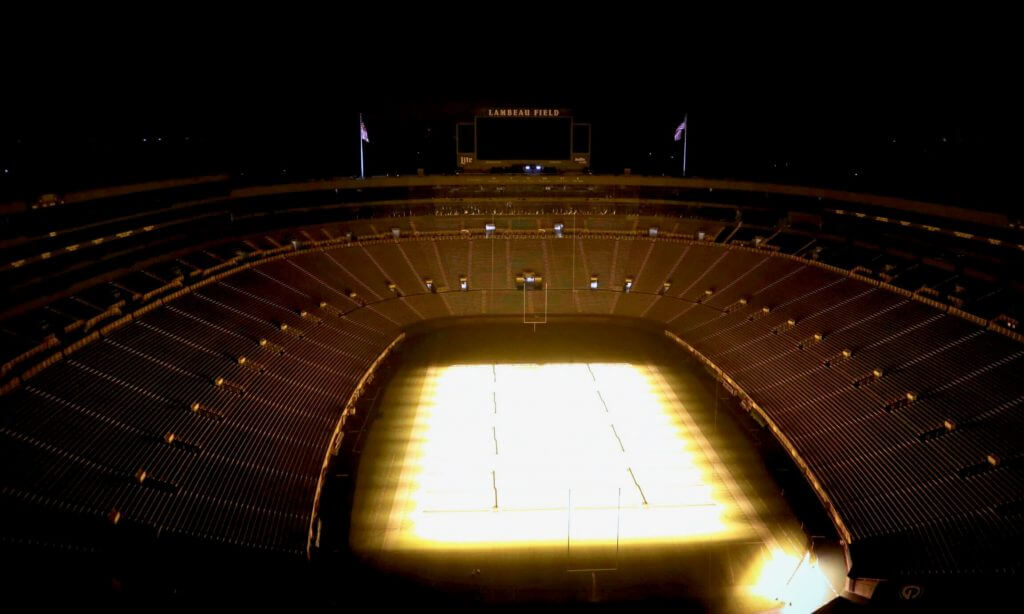Lambeau Field at night