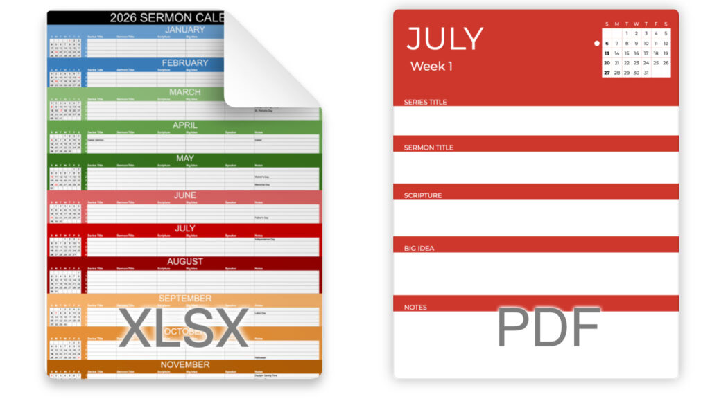sermon calendar example